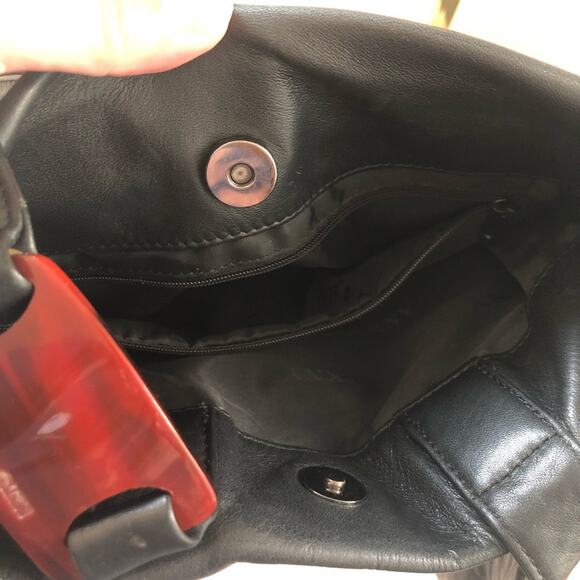 DKNY Leather Slim Backpack Black Tortoise EUC  90s Vintage